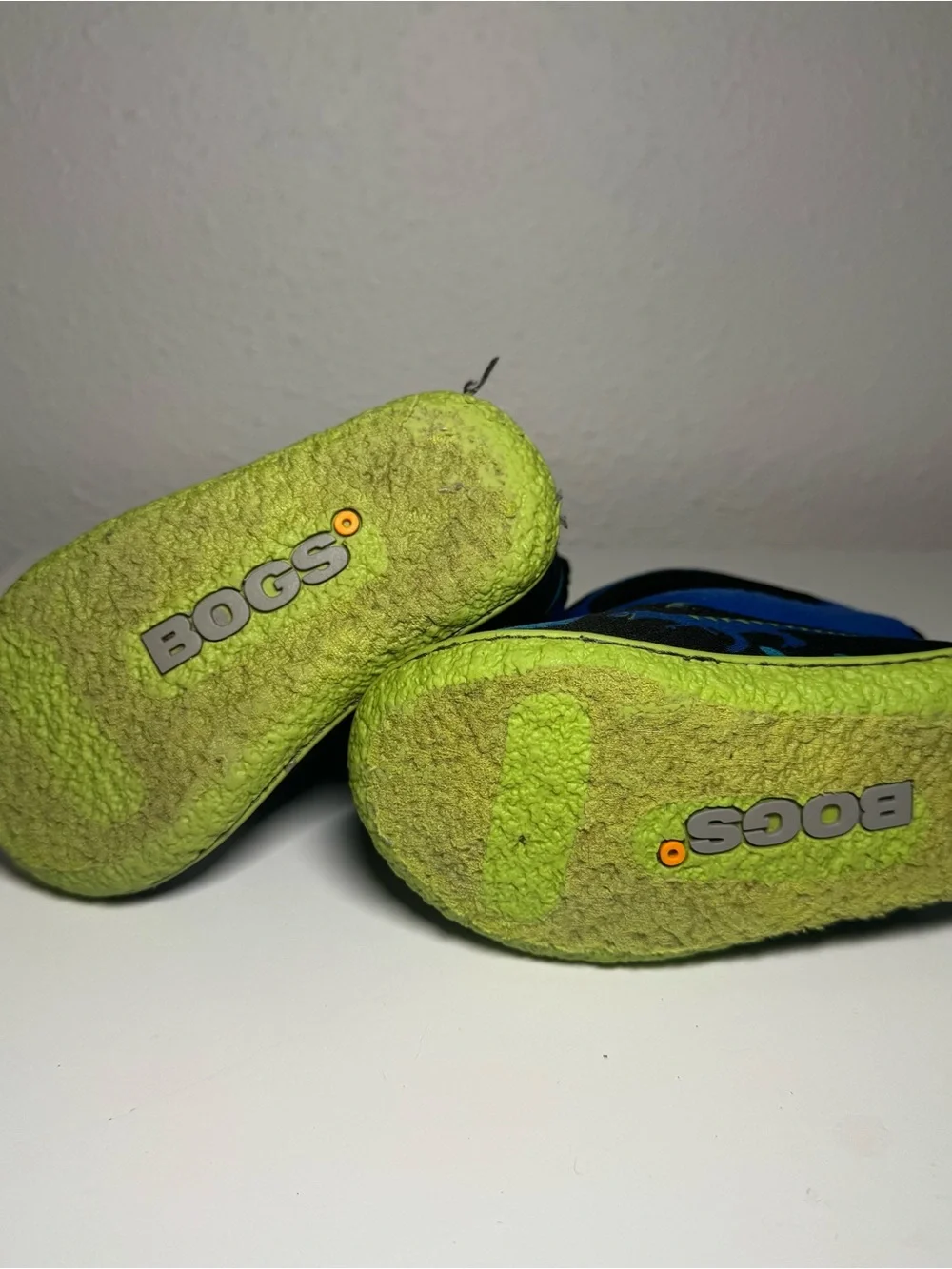 Toddler 5c Bogs Blue & Green Dinosaur Fuzzy-lined Boots